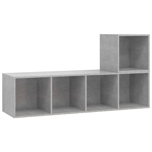 2-tlg. TV-Schrank-Set Betongrau Holzwerkstoff
