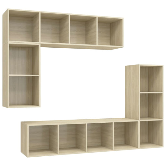 4-tlg. TV-Schrank-Set Sonoma-Eiche Holzwerkstoff
