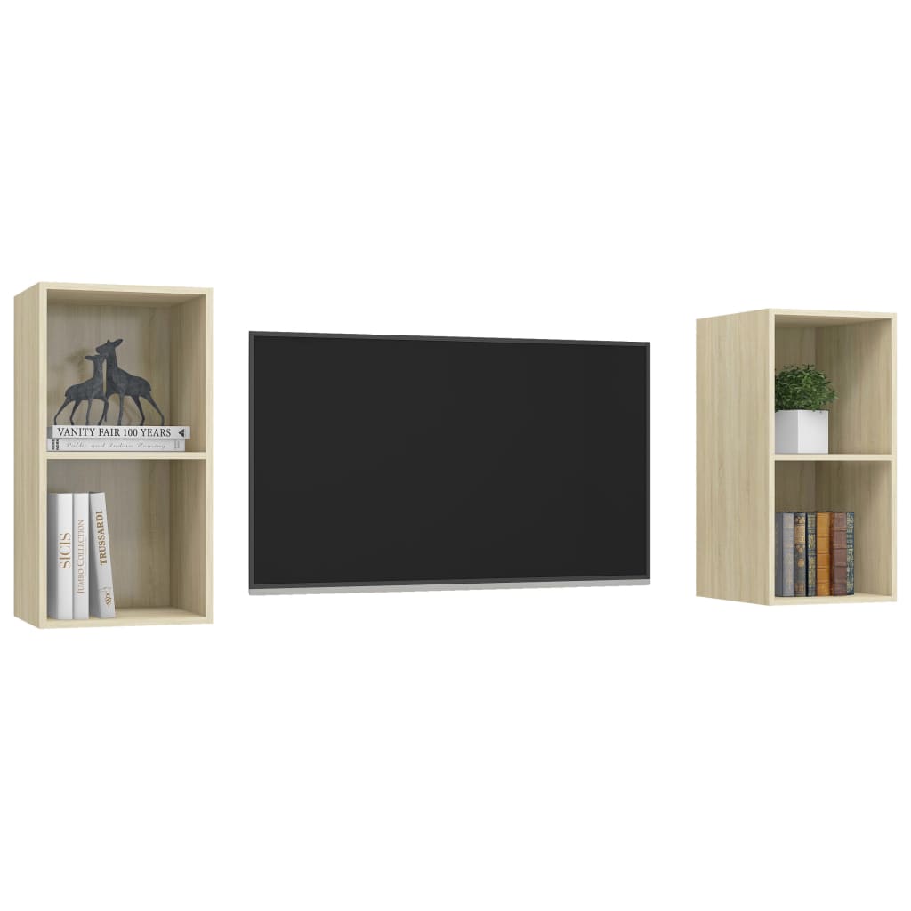 TV-Wandschränke 2 Stk. Sonoma-Eiche Holzwerkstoff