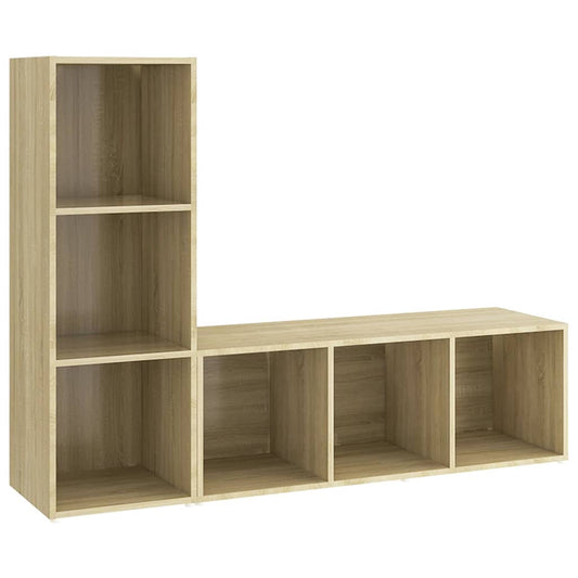 TV-Schränke 2 Stk. Sonoma-Eiche 107x35x37 cm Holzwerkstoff