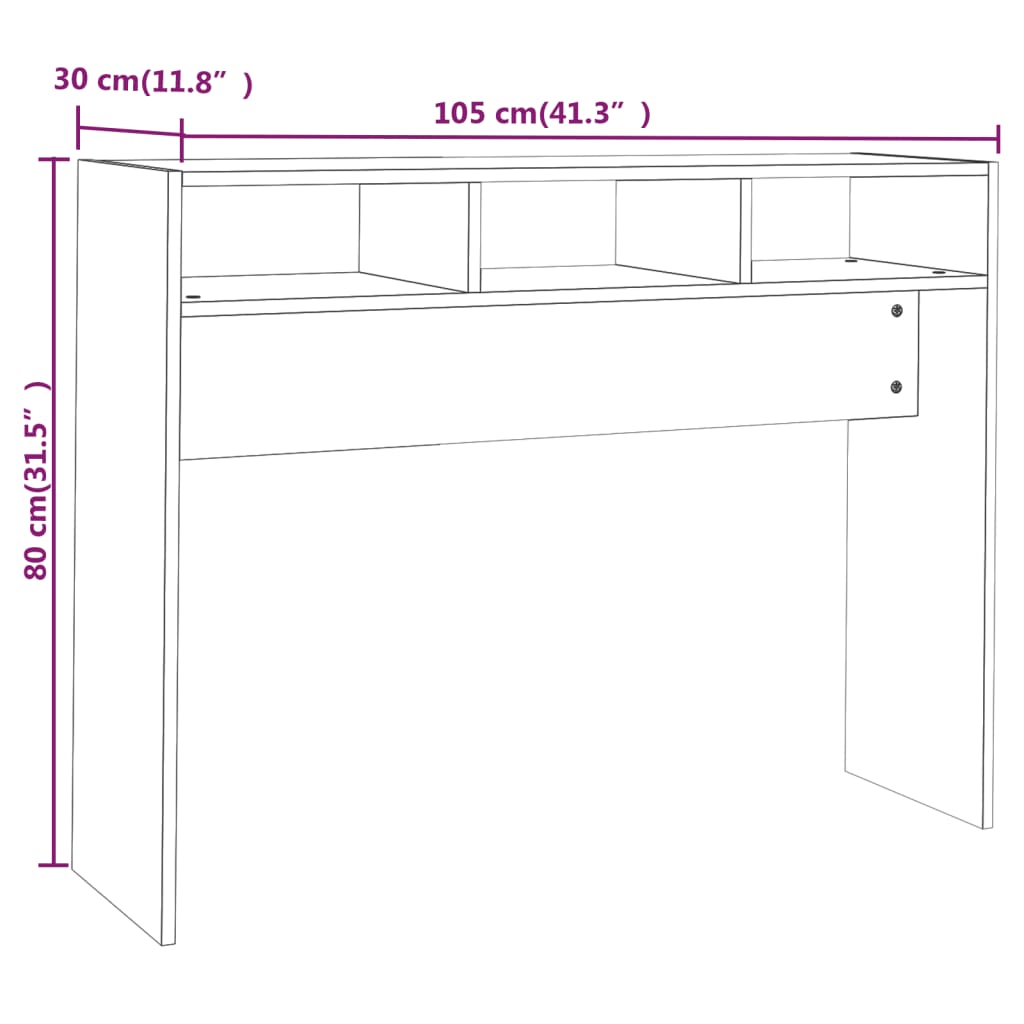 Konsolentisch Schwarz 105x30x80 cm Holzwerkstoff