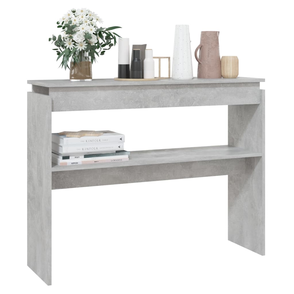 Konsolbord betongrå 102x30x80 cm træmateriale