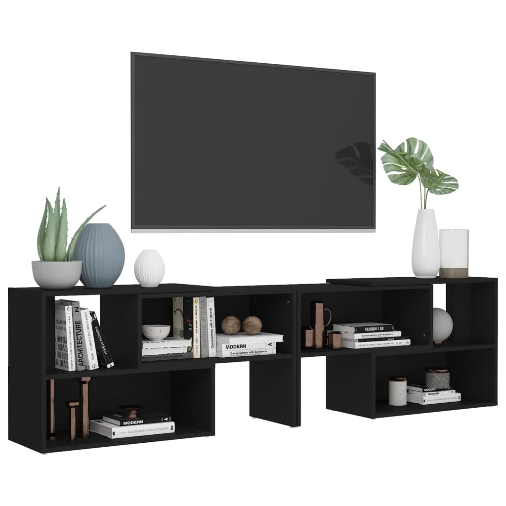 TV-Schrank Schwarz 149x30x52 cm Holzwerkstoff