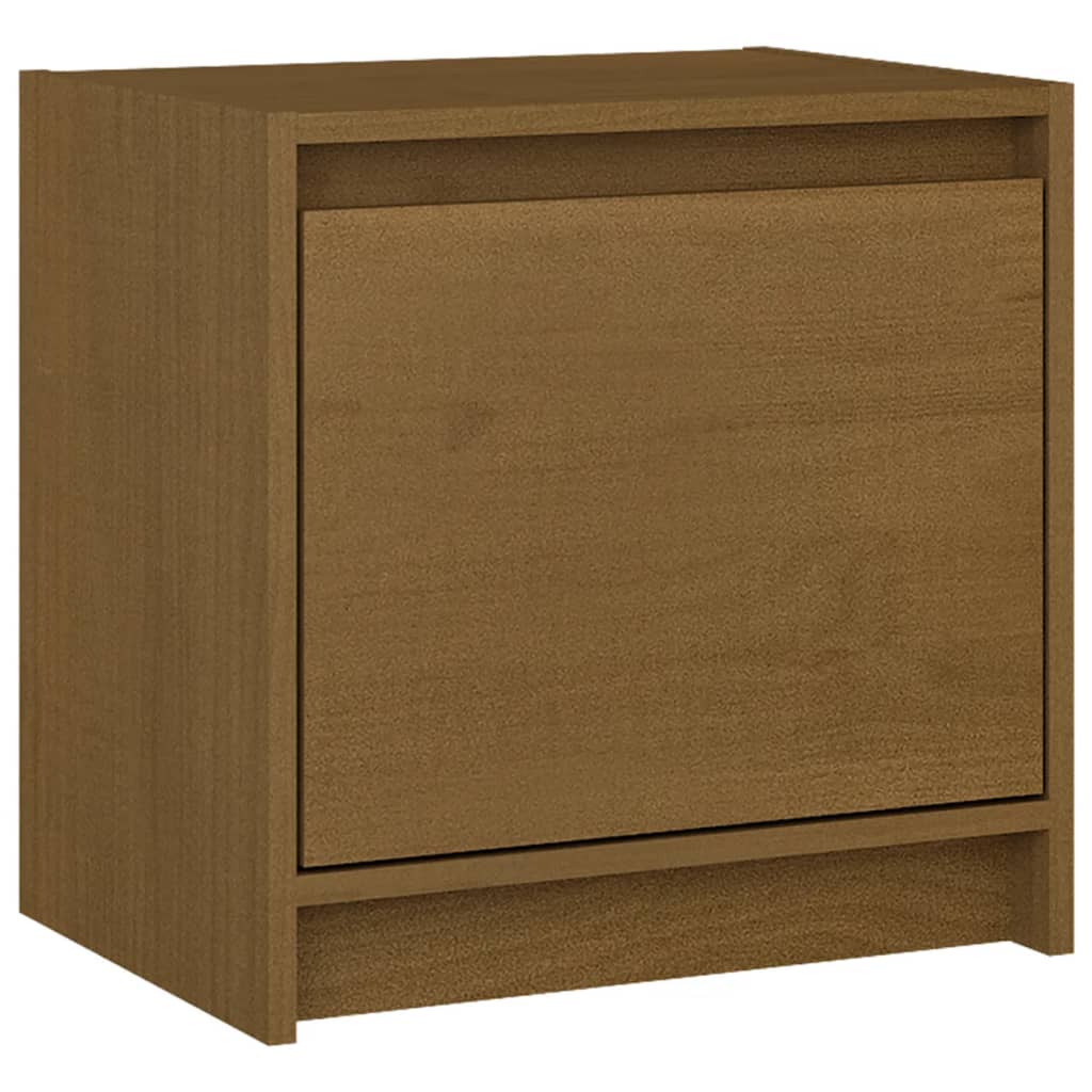 Sengeborde 2 stk Honningbrun 40x30,5x40 cm massiv fyrretræ