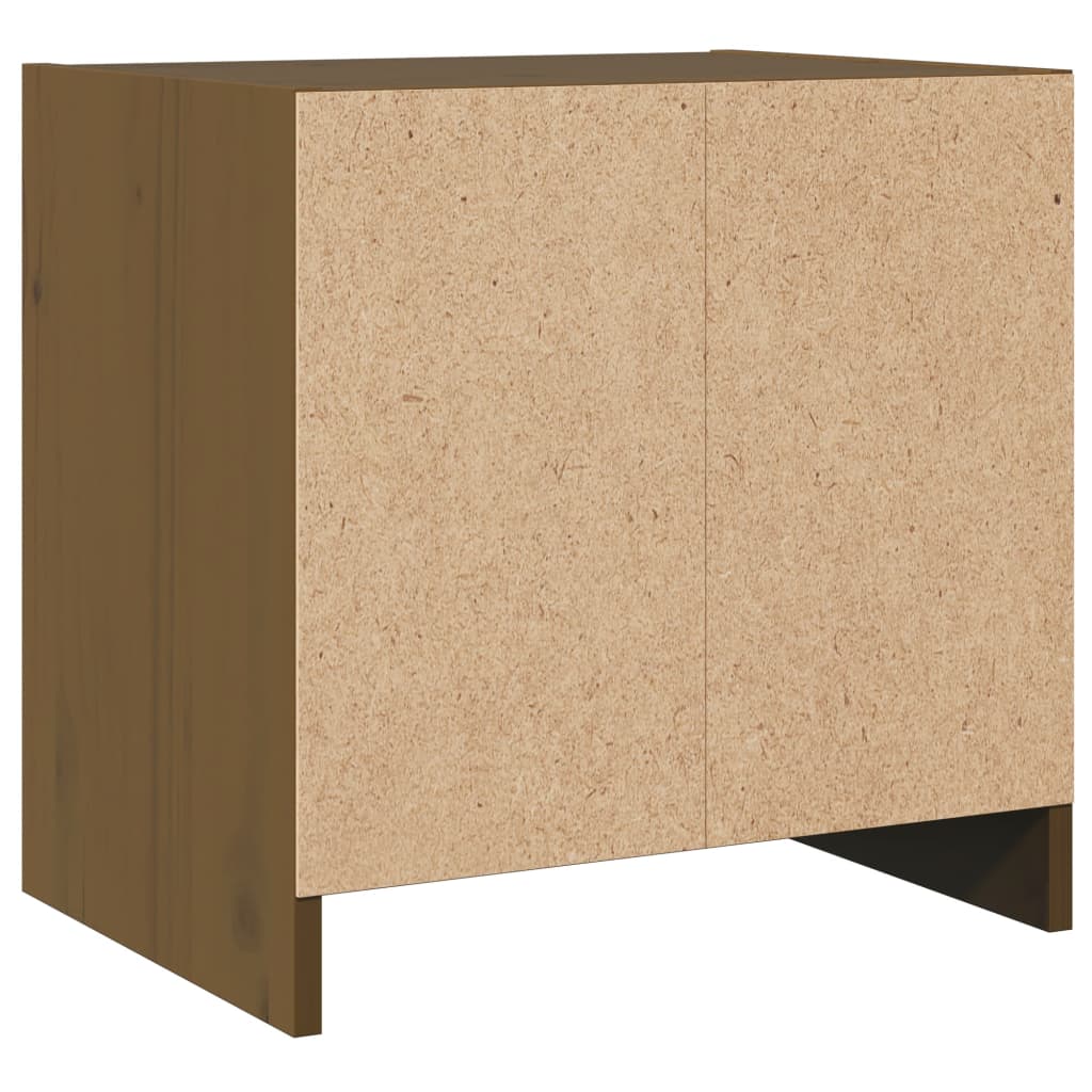 Sengeborde 2 stk Honningbrun 40x30,5x40 cm massiv fyrretræ