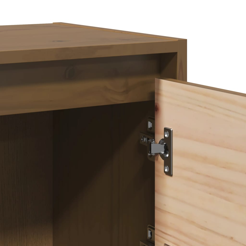 Sengeborde 2 stk Honningbrun 40x30,5x40 cm massiv fyrretræ