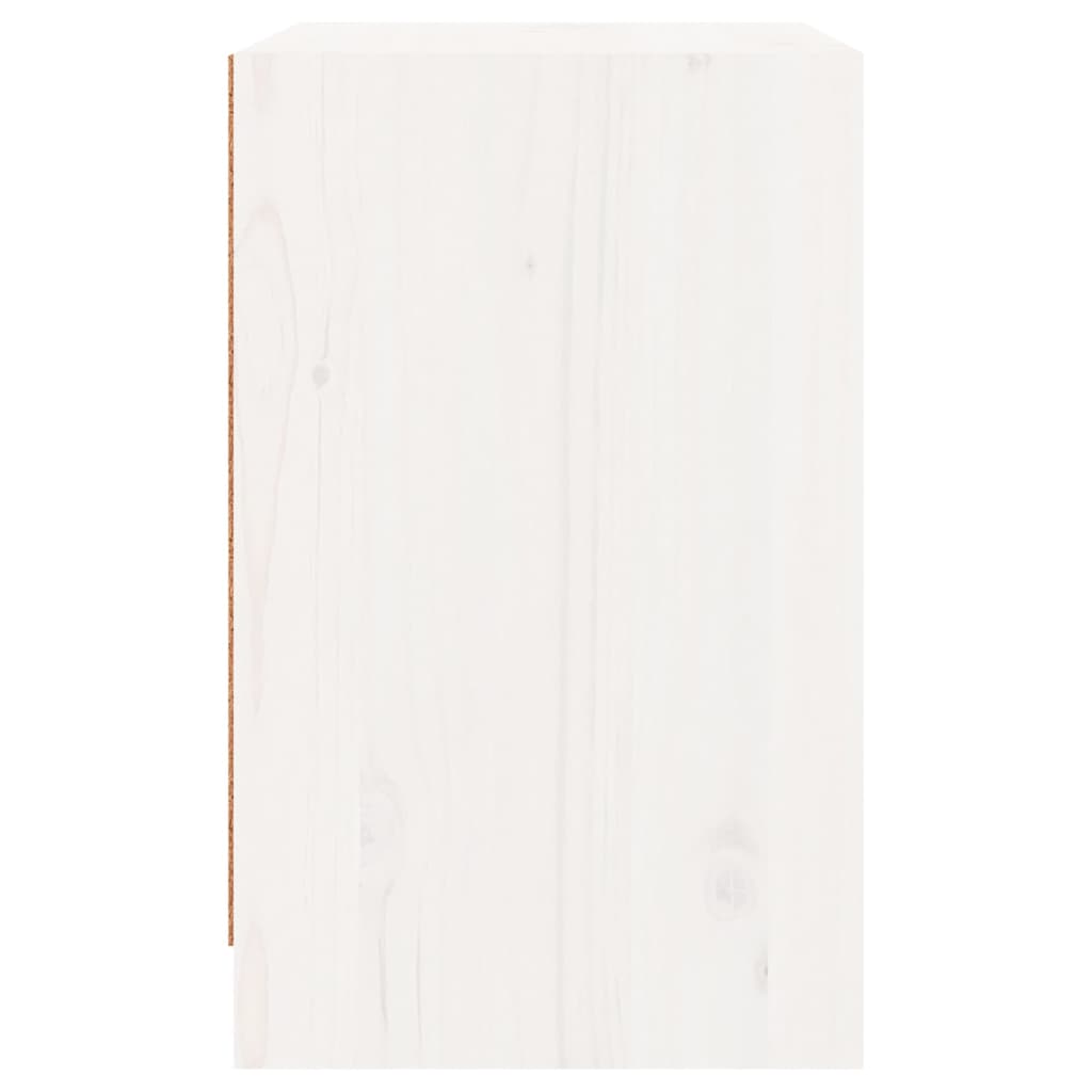 Sengeborde 2 stk Hvid 40x31x50 cm massiv fyrretræ
