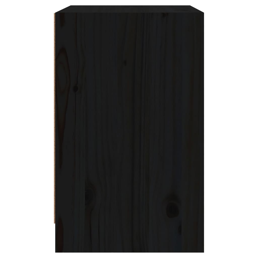 Nachtschränke 2 Stk. Schwarz 40x31x50 cm Massivholz Kiefer