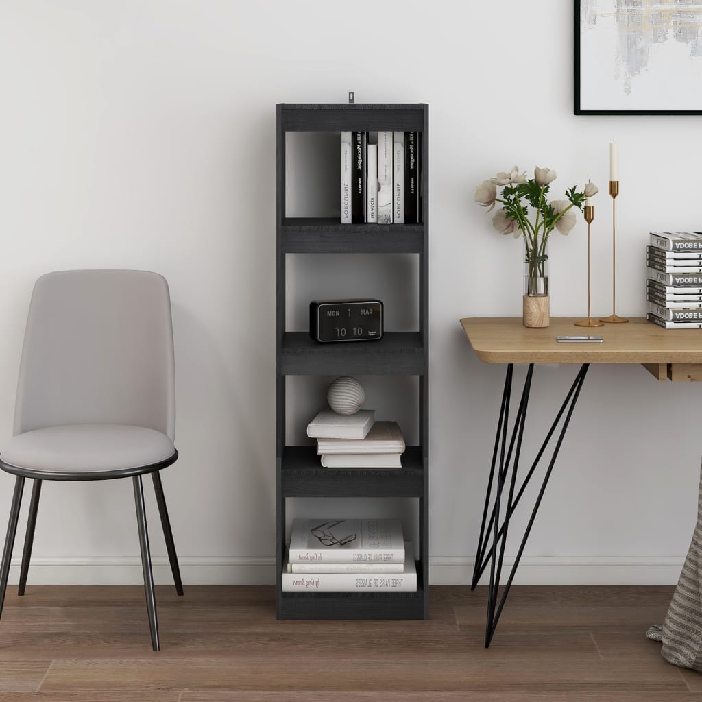 Reol Rumdeler Grå 40x30x135,5 cm Massiv Fyrretræ