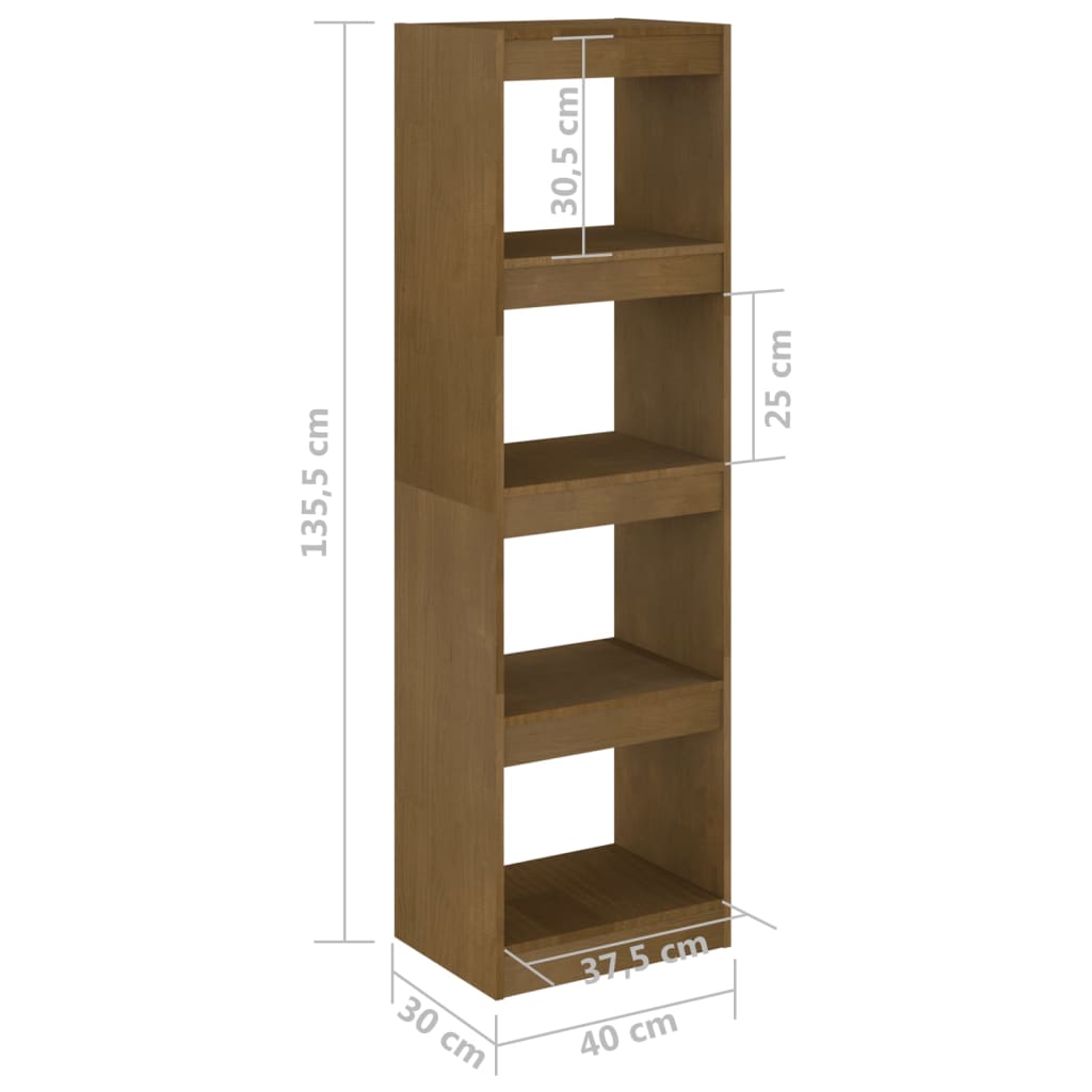 Reol Rumdeler 40x30x135,5 cm Massiv Fyr