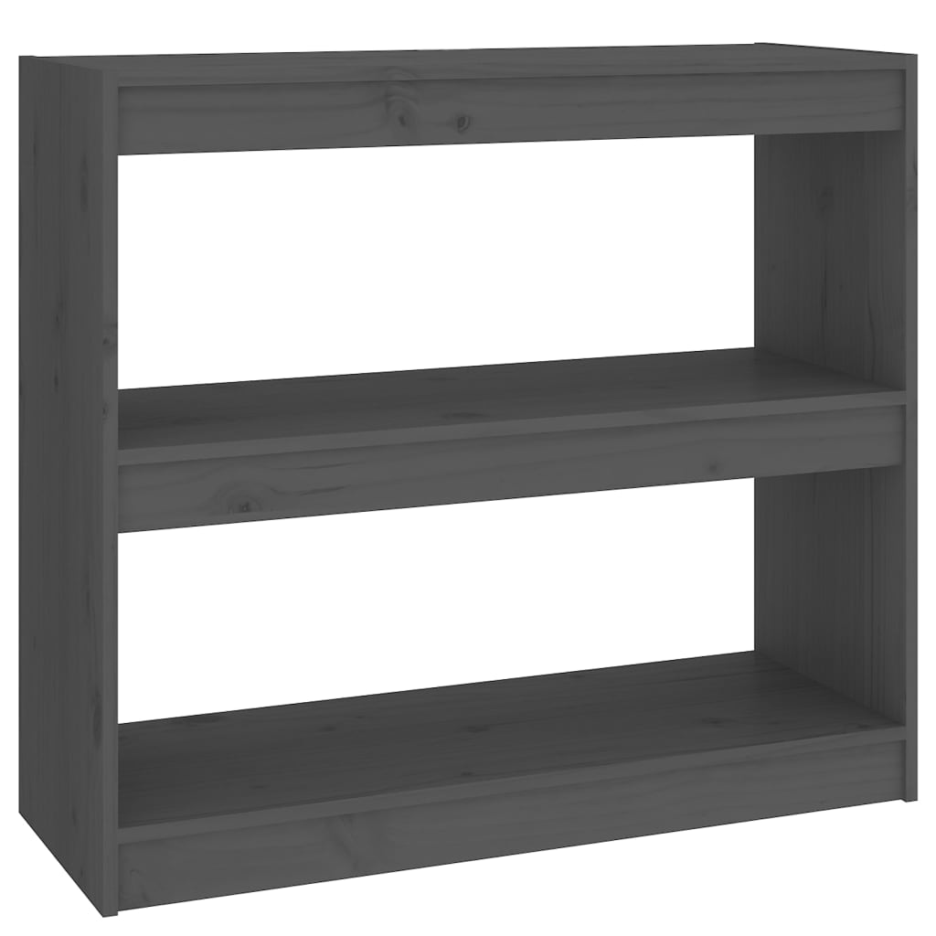 Bogreol/rumdeler Grå 80x30x71,5 cm Massiv Fyr
