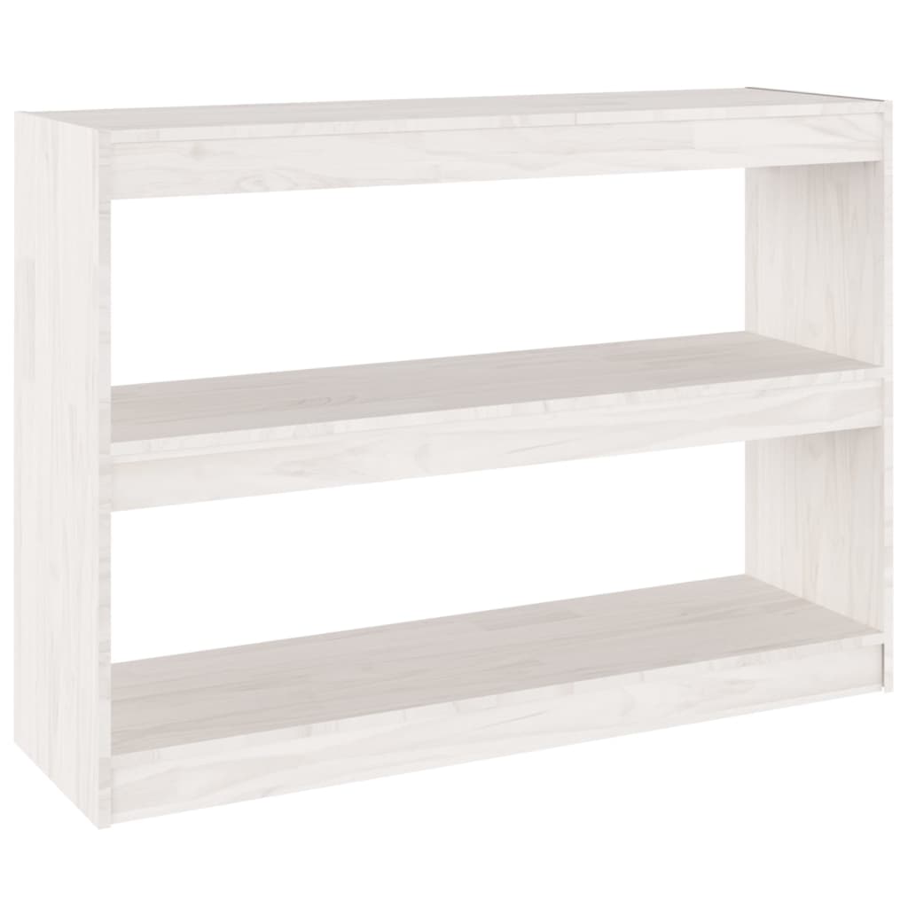 Reol Rumdeler Hvid 100x30x71,5 cm Massiv Fyr