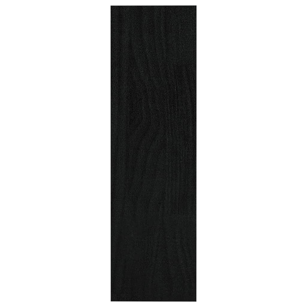 Bogreol/rumdeler Sort 100x30x103 cm Massiv fyrretræ