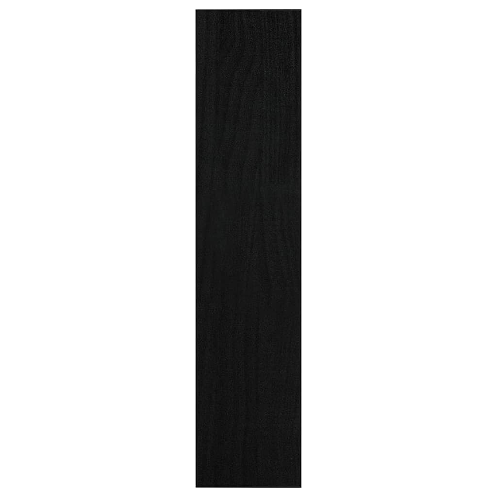 Bogreol/rumdeler Sort 100x30x135,5 cm Massiv fyrretræ
