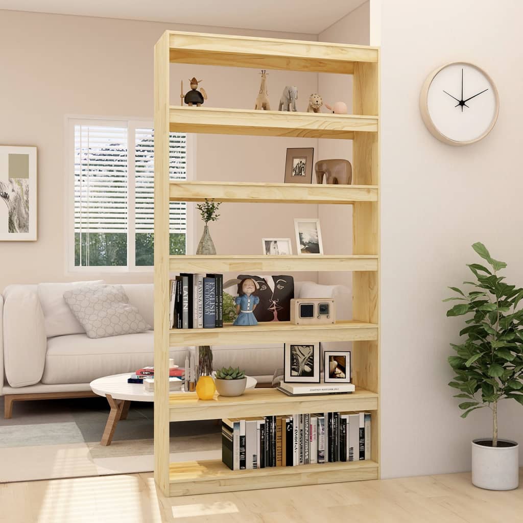 Bogreol/rumdeler 100x30x200 cm Massiv fyrretræ