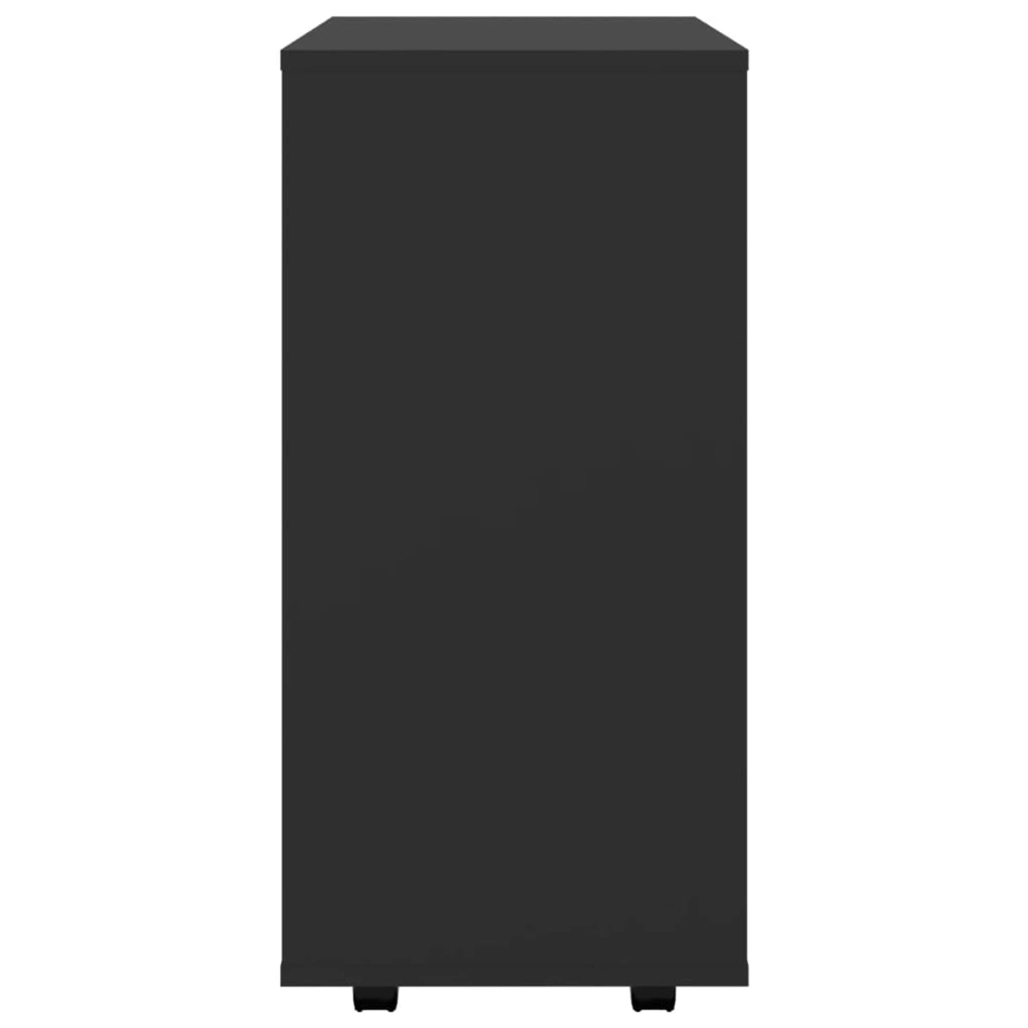 Rollschrank Schwarz 60x35x75 cm Holzwerkstoff