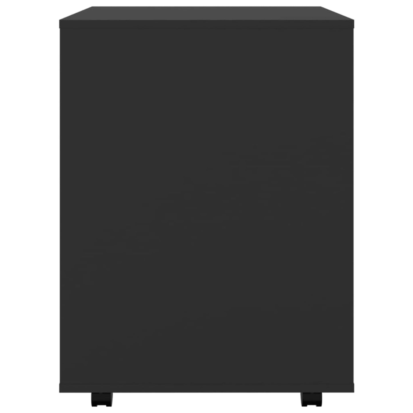 Rollschrank Schwarz 60x53x72 cm Holzwerkstoff