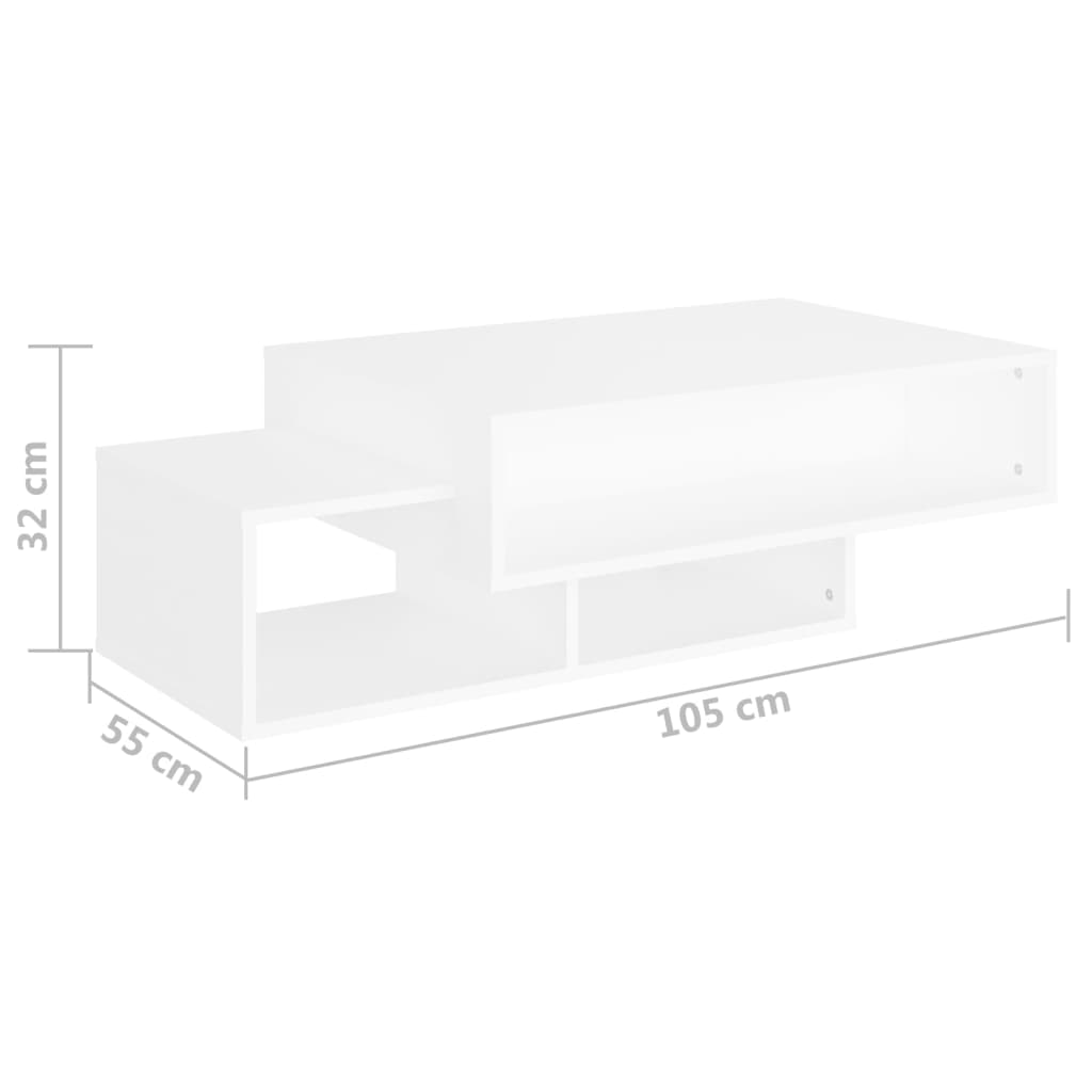 Sofabord Hvid 105x55x32 cm Træ Materiale