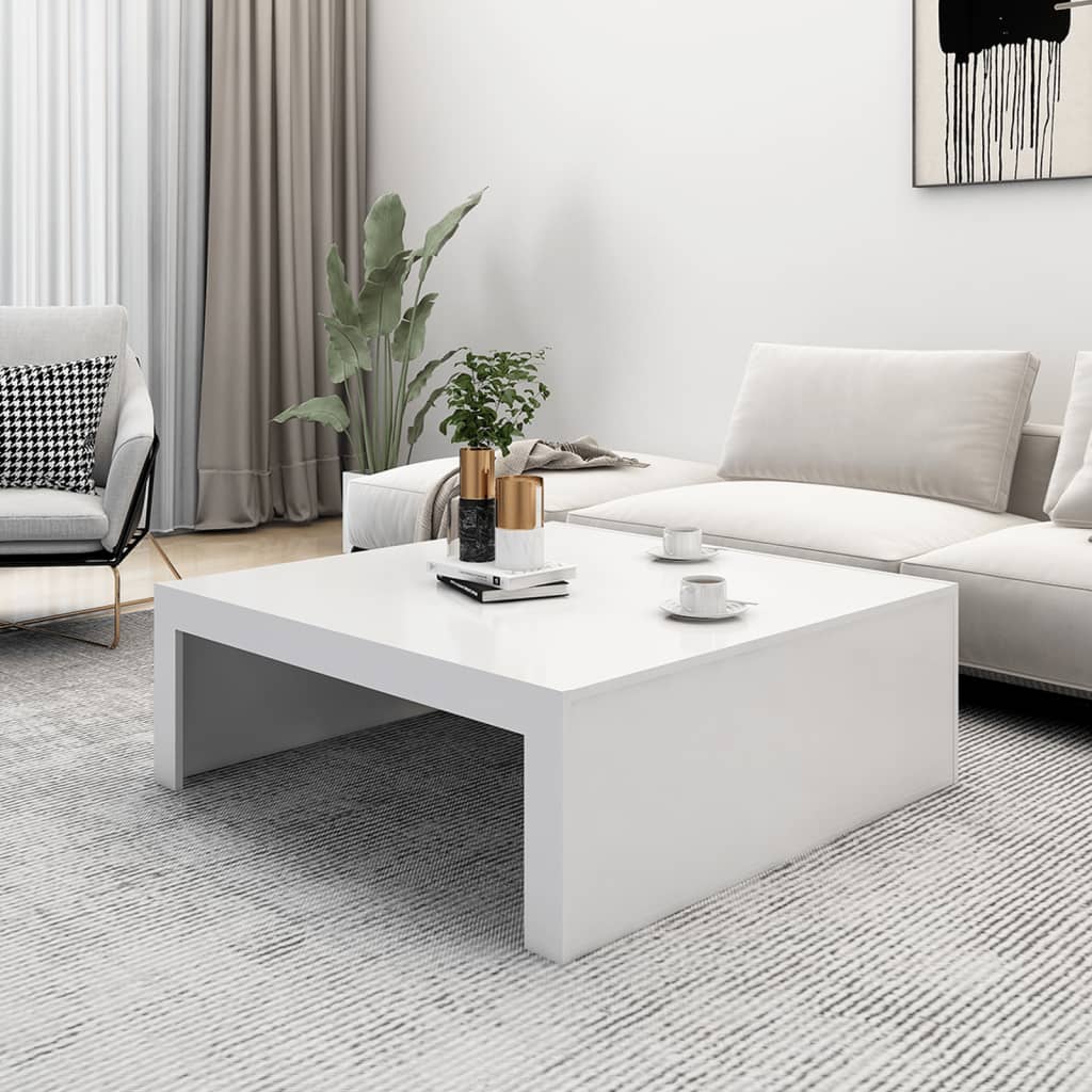 Couchtisch Weiß 100x100x35 cm Holzwerkstoff