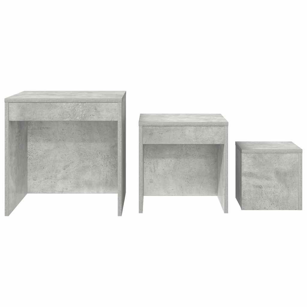 Satztische 3-tlg. Betongrau Holzwerkstoff