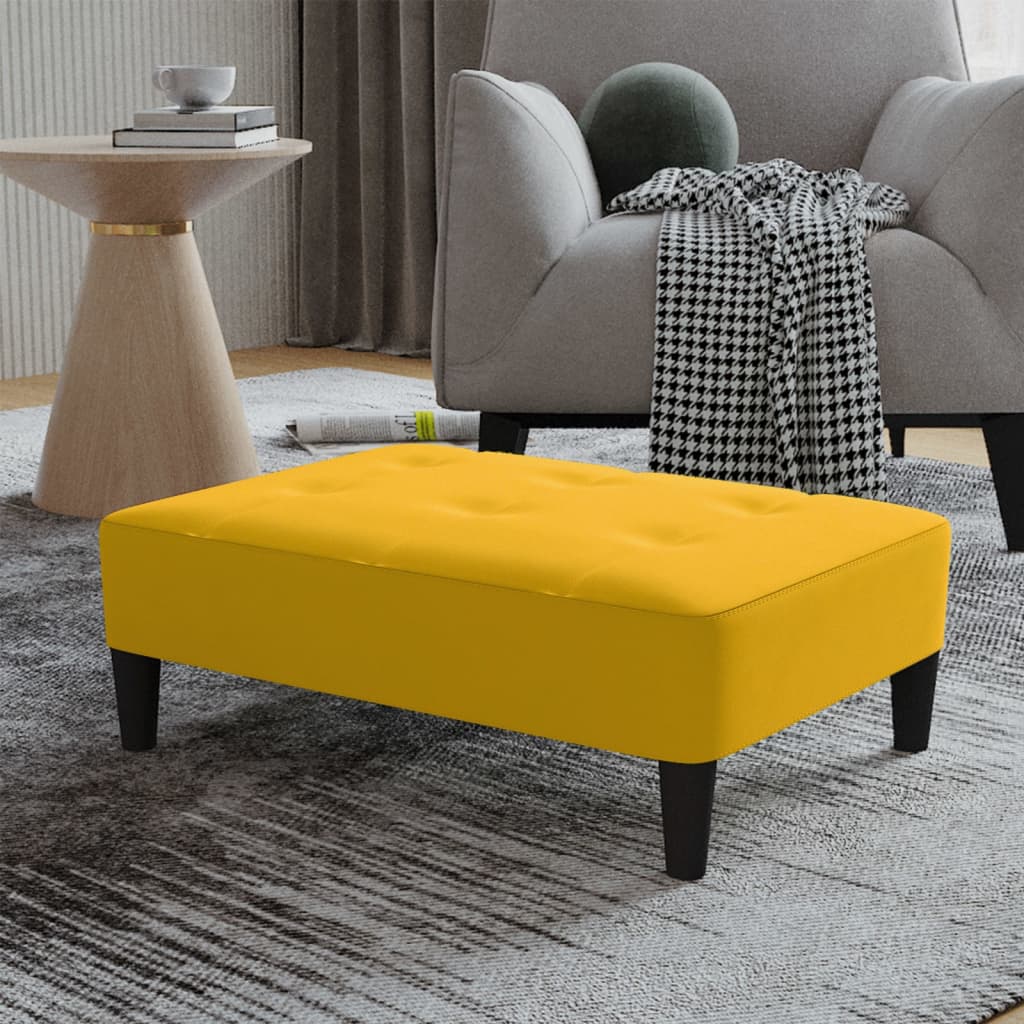 Fußhocker Gelb 78x56x32 cm Samt