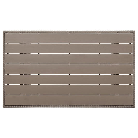 Gartentisch Grau 120x70x66 cm Poly Rattan
