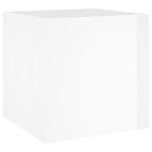 Pflanzgefäß Hochglanz-Weiß 40x40x40 cm Holzwerkstoff