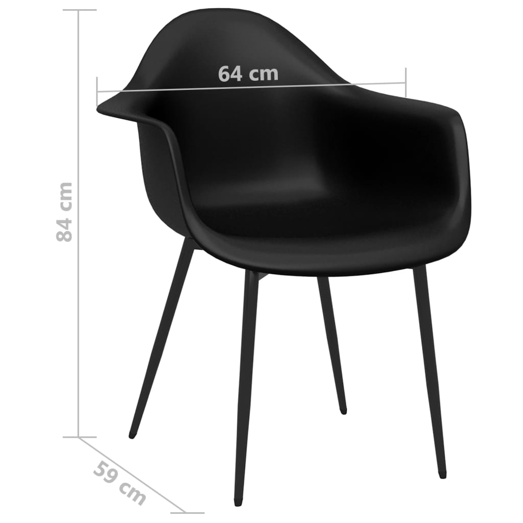 Spisestuestole 4 stk. Sort PP