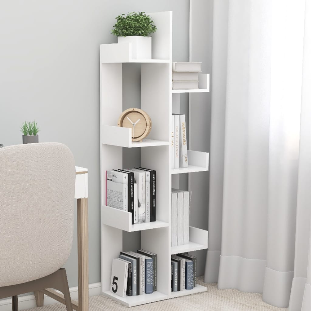 Bogreol Hvid 48x25,5x140 cm Træmateriale