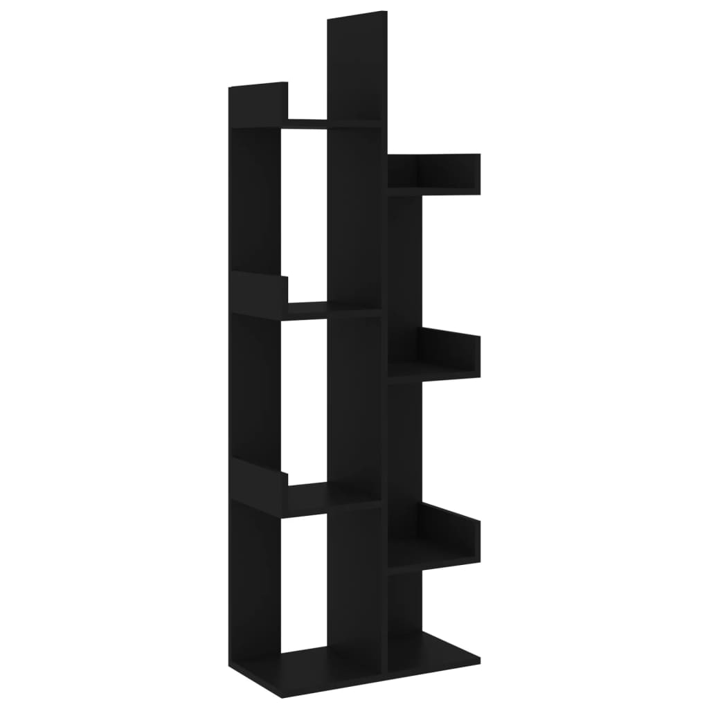 Bogreol Sort 48x25,5x140 cm Træ Materiale