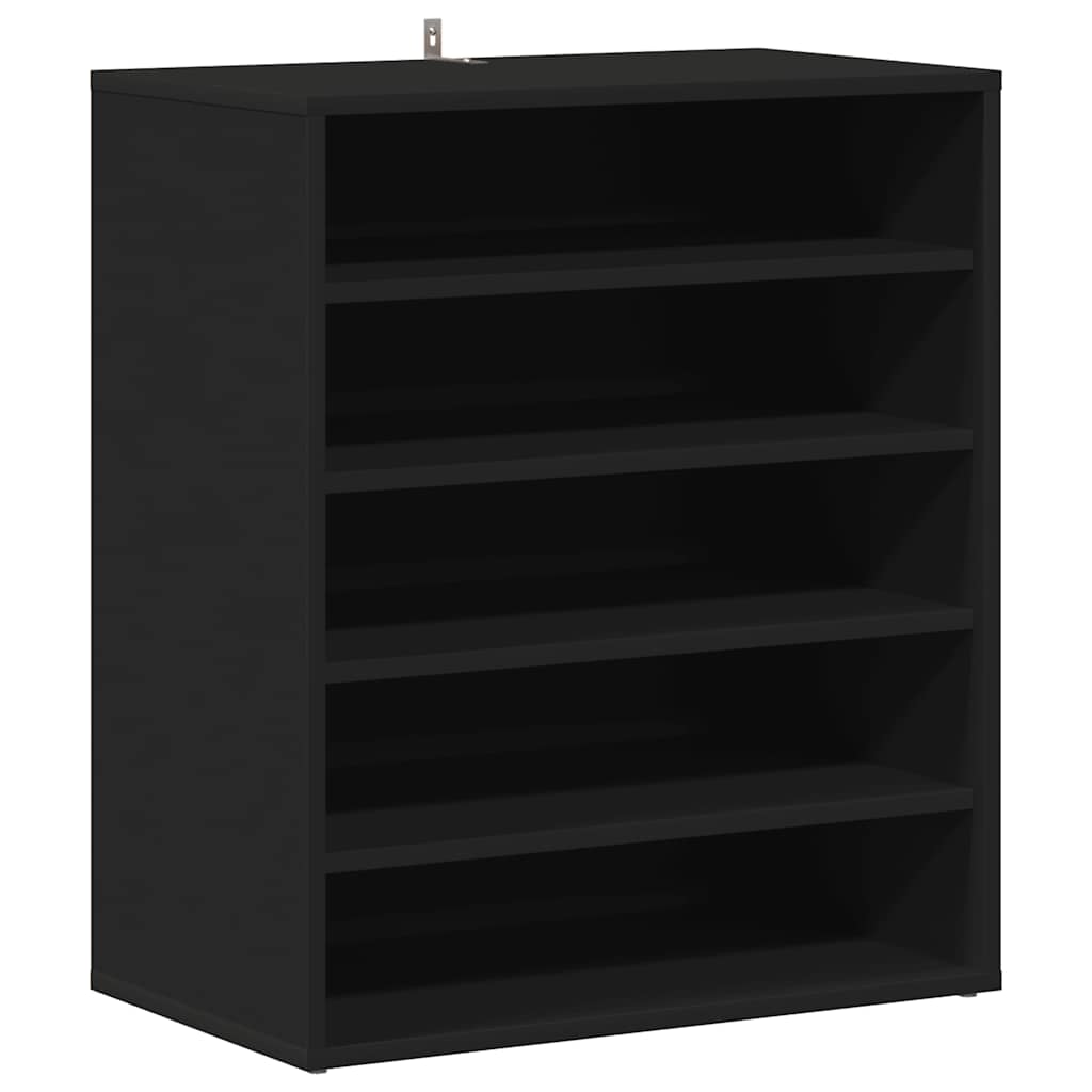 Skoskab Sort 60x35x70 cm Træ Materiale