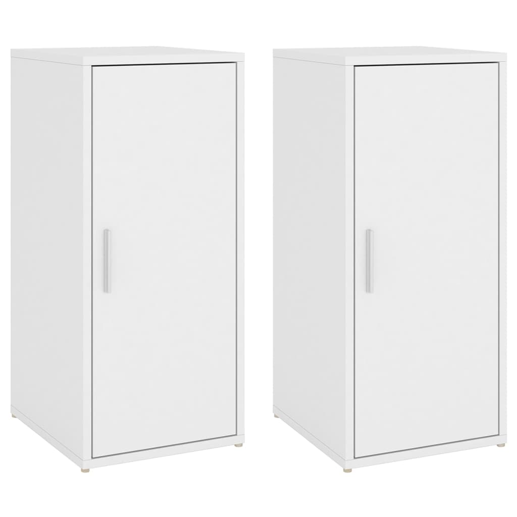 Skoskabe 2 stk Hvidt 32x35x70 cm træmateriale
