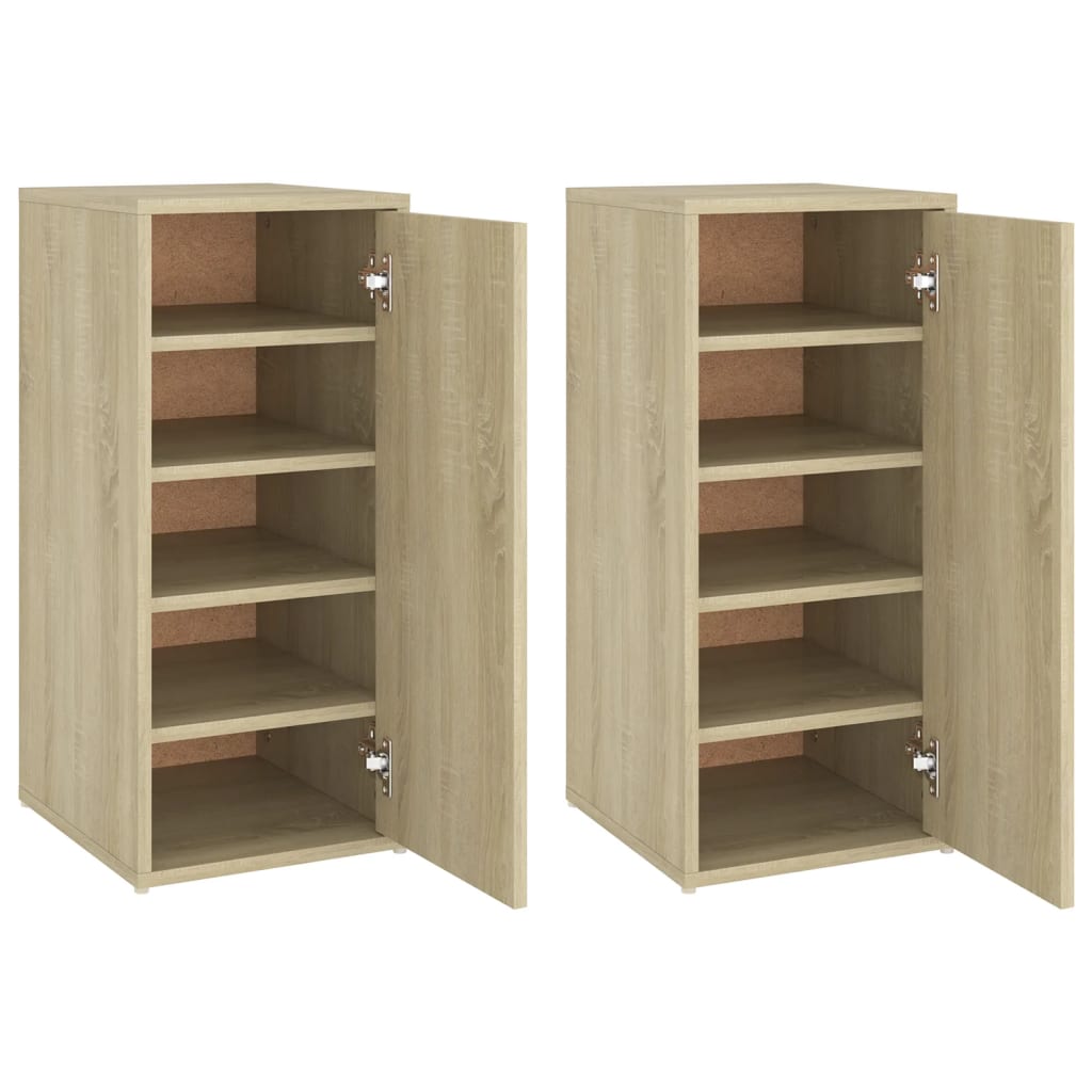 Skoskabe 2 stk Sonoma eg 32x35x70 cm træmateriale