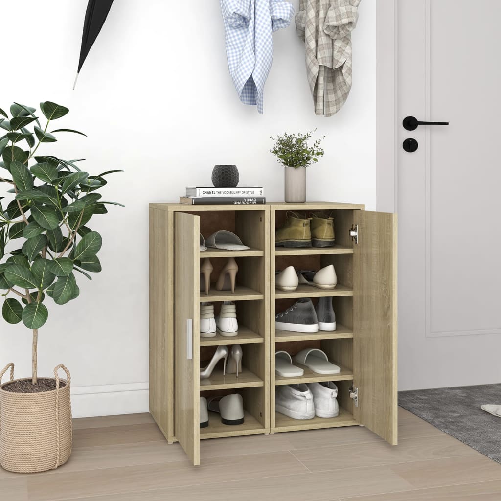Skoskabe 2 stk Sonoma eg 32x35x70 cm træmateriale