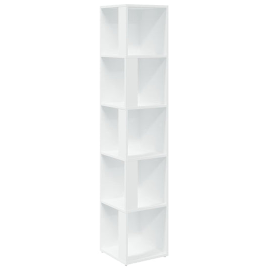 Eckregal Weiß 33x33x164,5 cm Holzwerkstoff