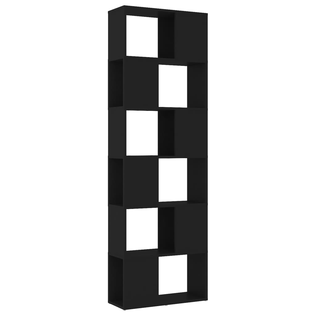 Reol Rumdeler Sort 60x24x186 cm Træmateriale
