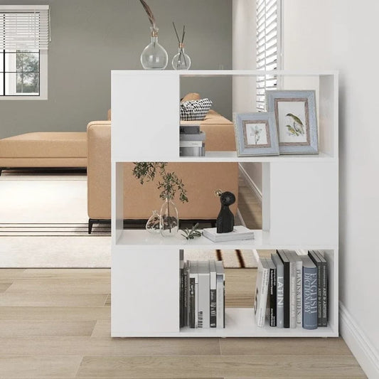 Bücherregal Raumteiler Weiß 80x24x94 cm Holzwerkstoff