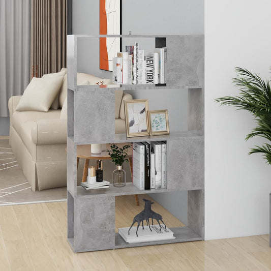 Bücherregal Raumteiler Betongrau 80x24x124,5 cm Holzwerkstoff