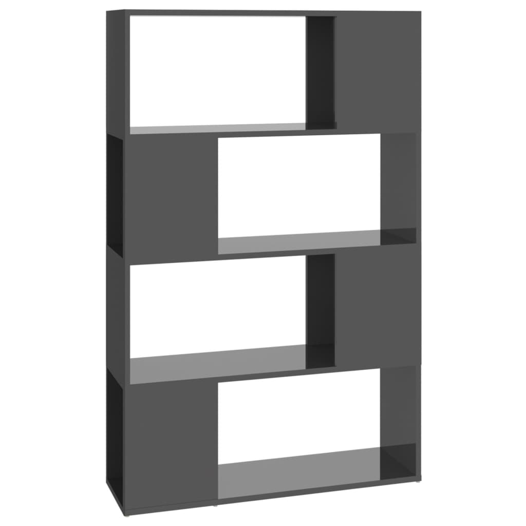Reol Rumdeler Højglans Grå 80x24x124,5 cm