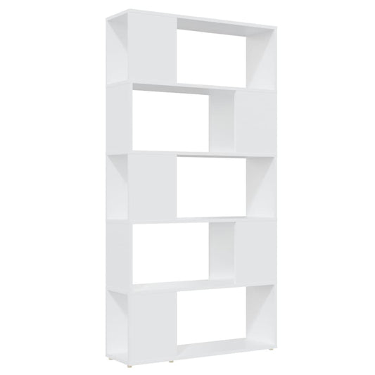 Bücherregal Raumteiler Weiß 80x24x155 cm Holzwerkstoff