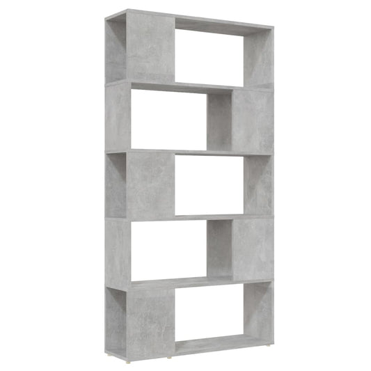 Bücherregal Raumteiler Betongrau 80x24x155 cm Holzwerkstoff