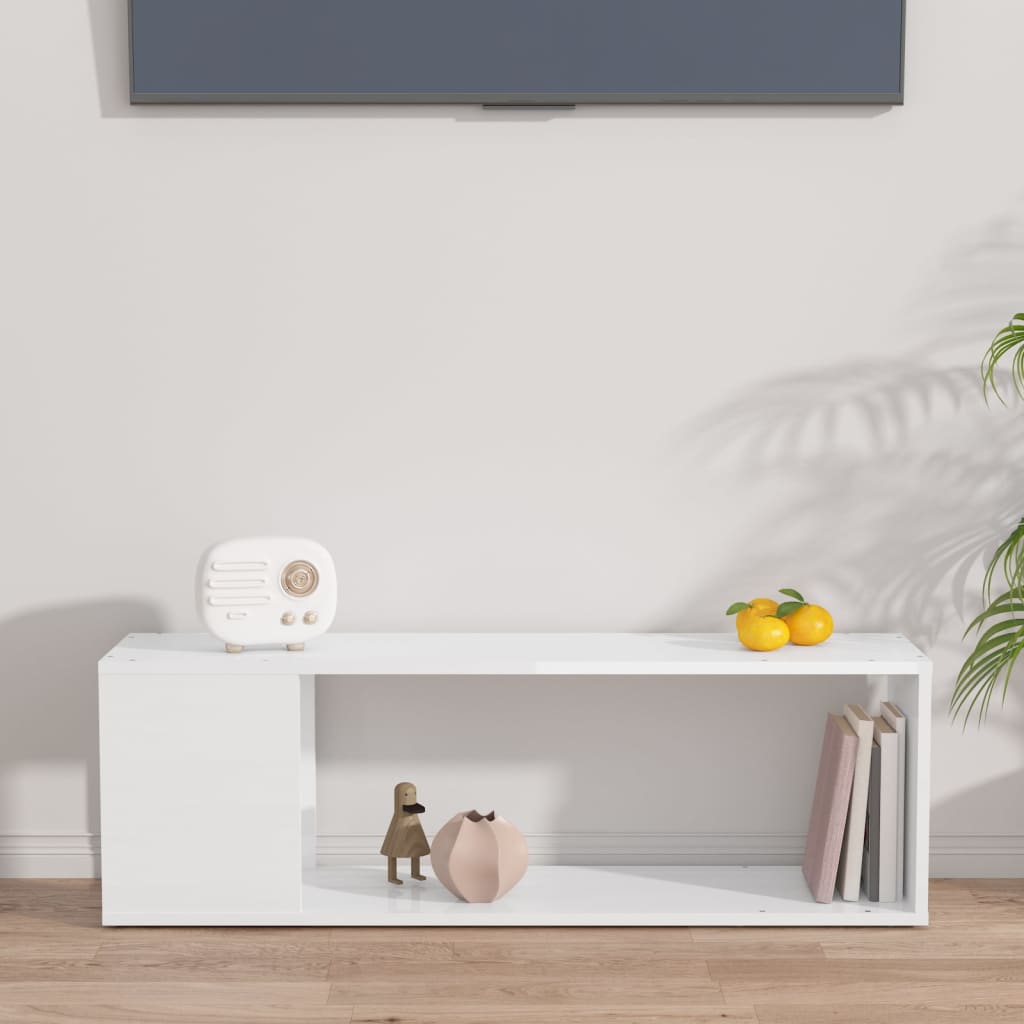 TV-Schrank Hochglanz-Weiß 100x24x32 cm Holzwerkstoff