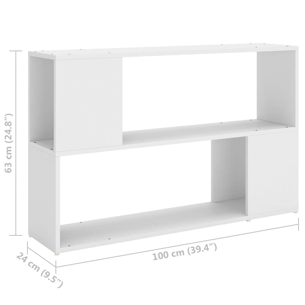 Bogreol Hvid 100x24x63 cm Træmateriale