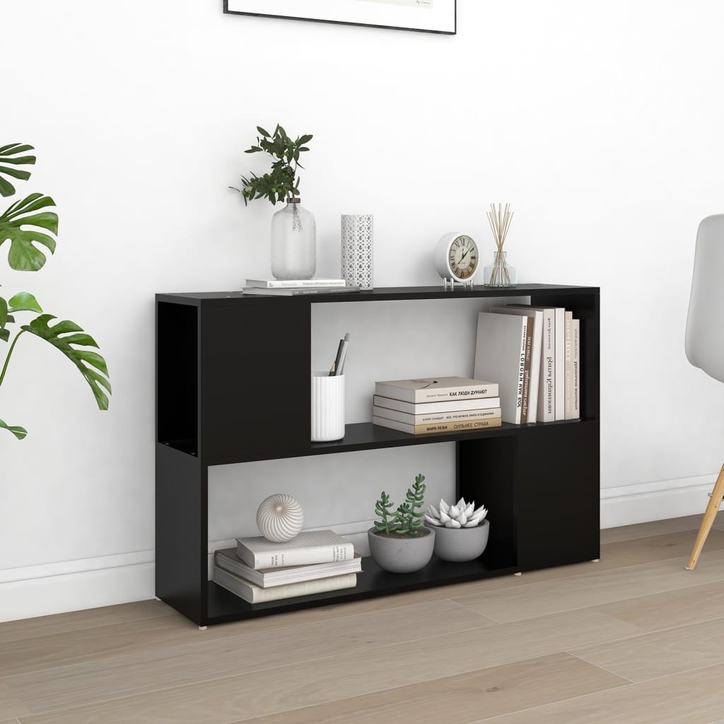 Bogreol Sort 100x24x63 cm Træmateriale