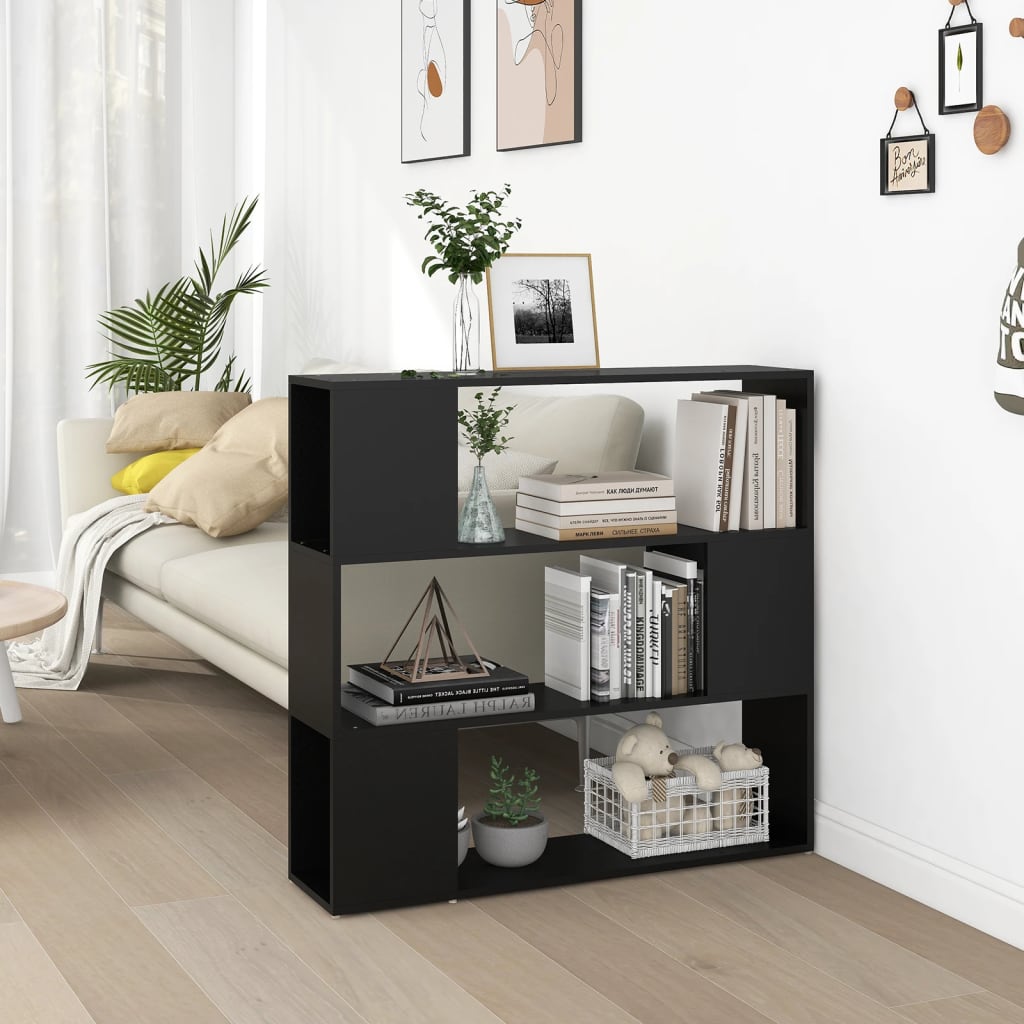 Reol Rumdeler Sort 100x24x94 cm