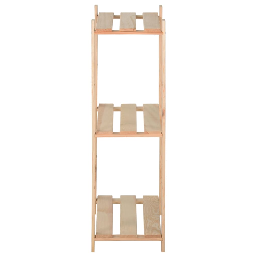 Opbevaringshylde med 3 hylder 80x28,5x90 cm massiv fyrretræ