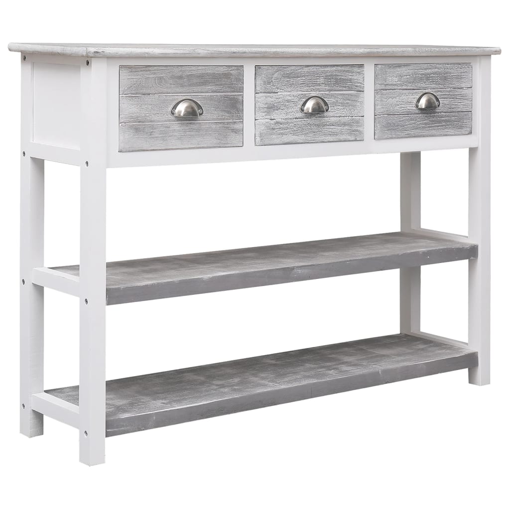 Skænk Antik Grå 108x30x76 cm Massivt Paulownia Træ