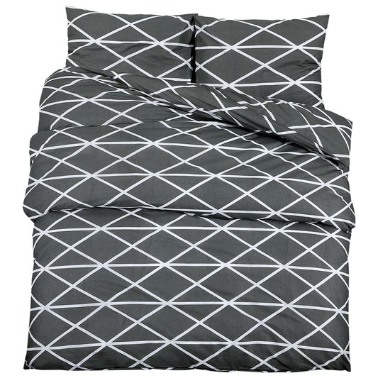 Bettwäsche-Set Grau 240x220 cm Baumwolle