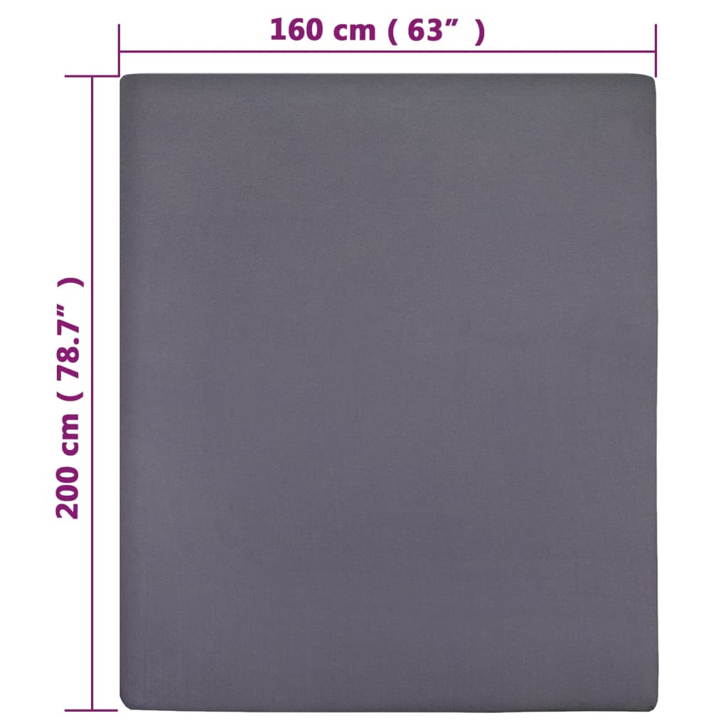 Fit Sheet 2 stk Jersey Antracit 160x200 cm Bomuld