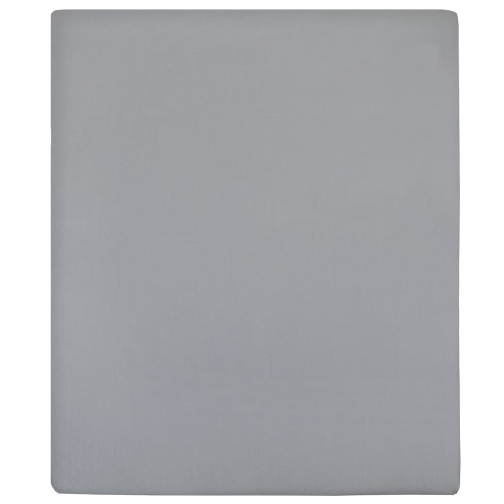 Fitted Sheet Jersey Grå 100x200 cm Bomuld